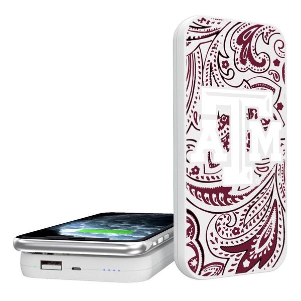 Texas A&M Aggies Paisley 5000mAh Portable Wireless Charger