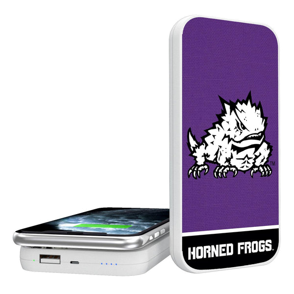 Texas Christian Horned Frogs Endzone Solid 5000mAh Portable Wireless Charger