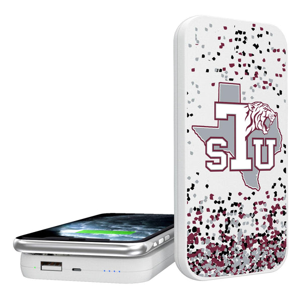 Texas Southern Tigers Confetti 5000mAh Portable Wireless Charger