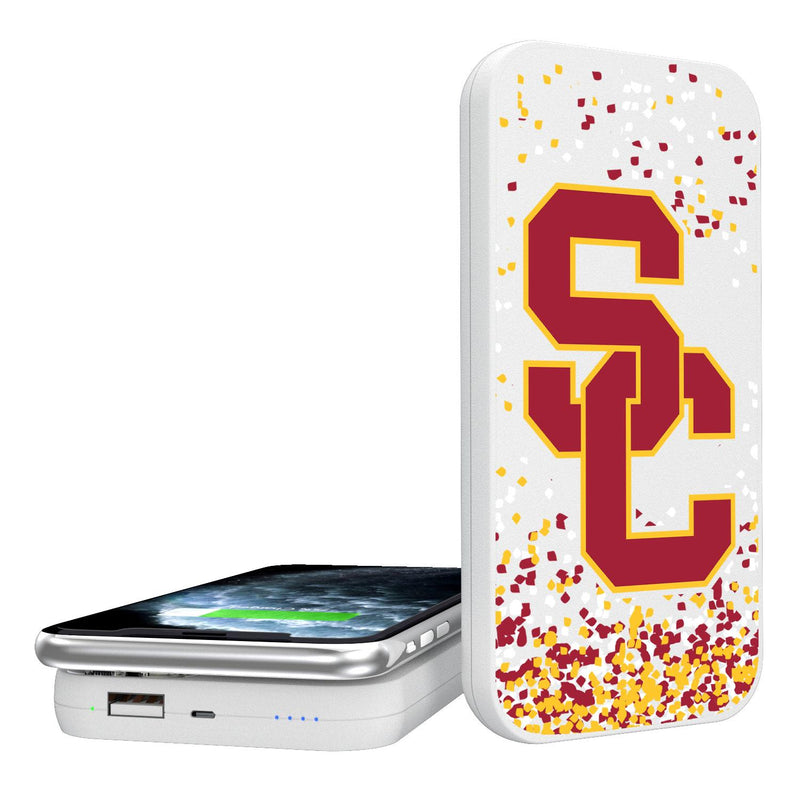 Southern California Trojans Confetti 5000mAh Portable Wireless Charger