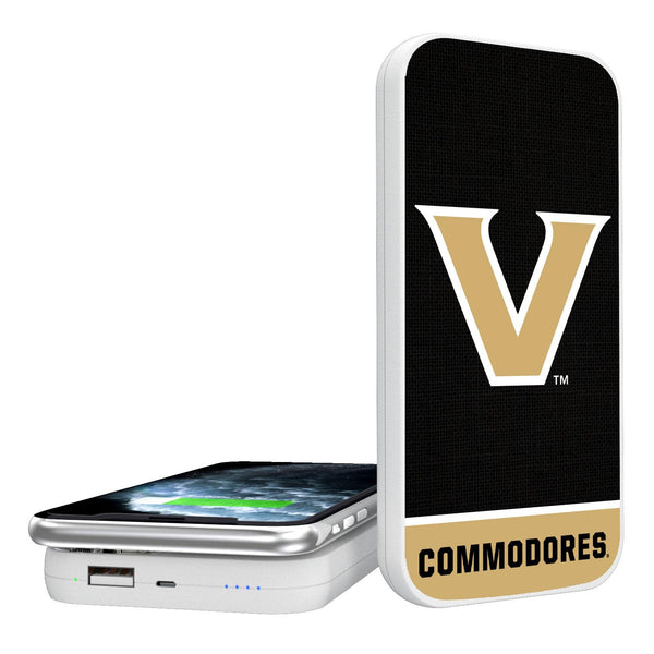 Vanderbilt Commodores Endzone Solid 5000mAh Portable Wireless Charger