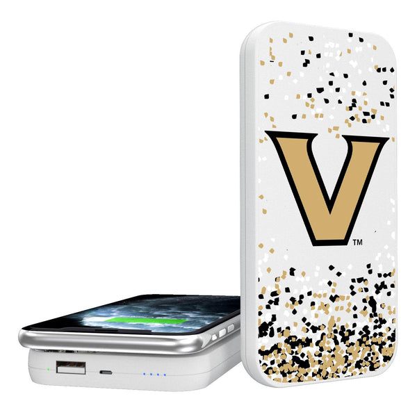 Vanderbilt Commodores Confetti 5000mAh Portable Wireless Charger