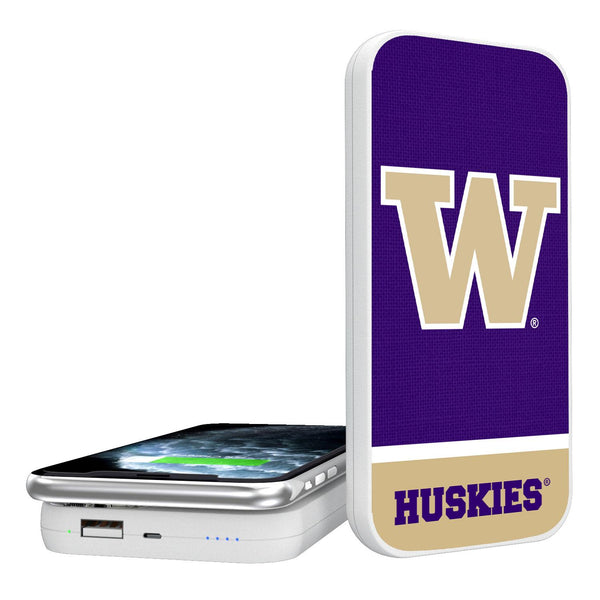Washington Huskies Endzone Solid 5000mAh Portable Wireless Charger