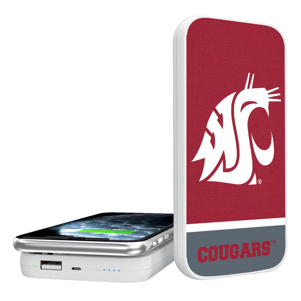 Washington State Cougars Endzone Solid 5000mAh Portable Wireless Charger