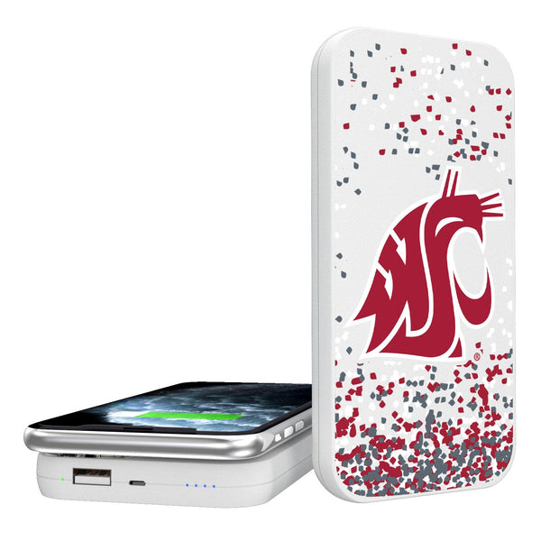 Washington State Cougars Confetti 5000mAh Portable Wireless Charger