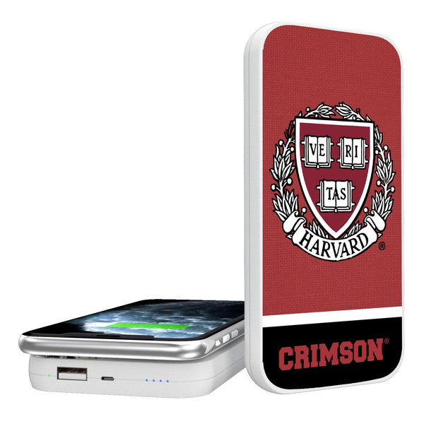 Harvard Crimson Endzone Solid 5000mAh Portable Wireless Charger