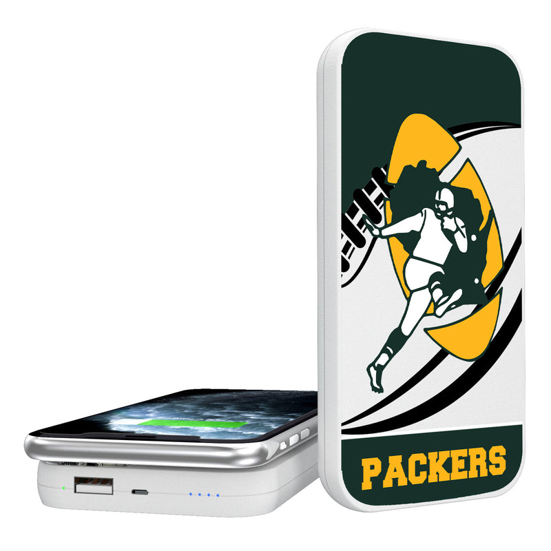 Green Bay Packers Historic Collection Passtime 5000mAh Portable Wireless Charger