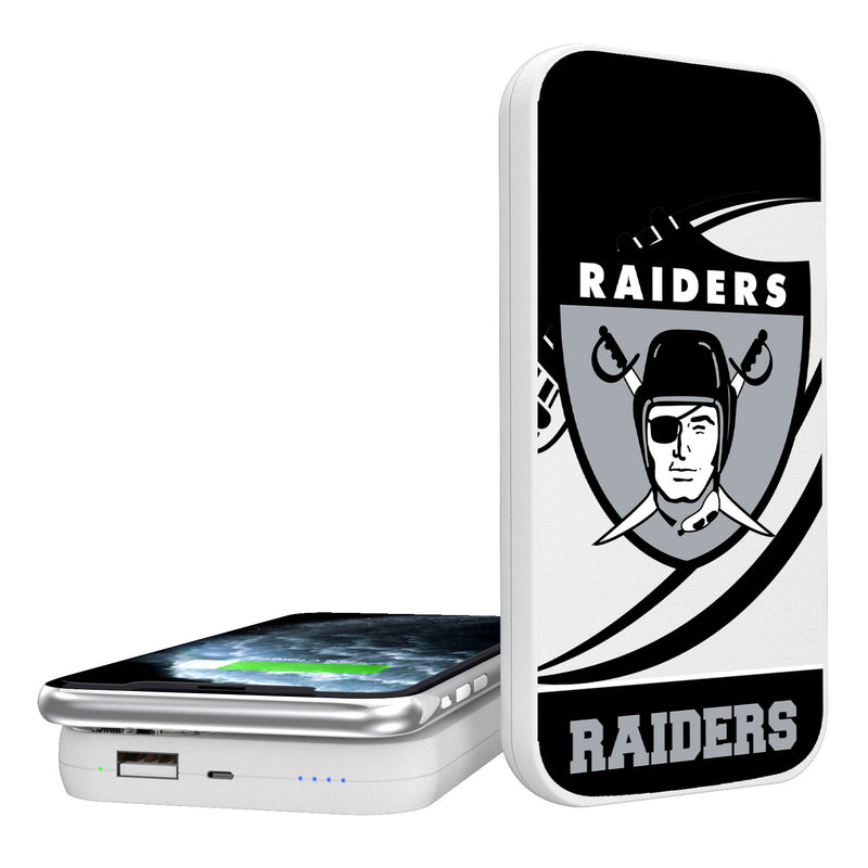 Oakland Raiders 1963 Historic Collection Passtime 5000mAh Portable Wireless Charger