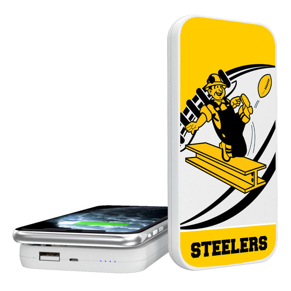 Pittsburgh Steelers 1961 Historic Collection Passtime 5000mAh Portable Wireless Charger