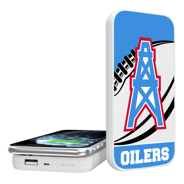 Houston Oilers Passtime 5000mAh Portable Wireless Charger