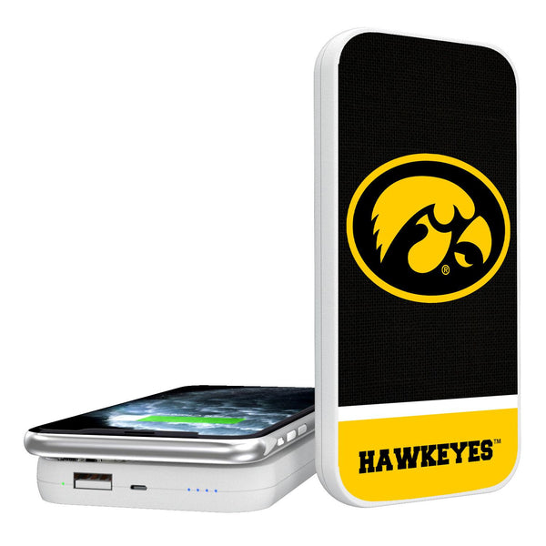 Iowa Hawkeyes Endzone Solid 5000mAh Portable Wireless Charger