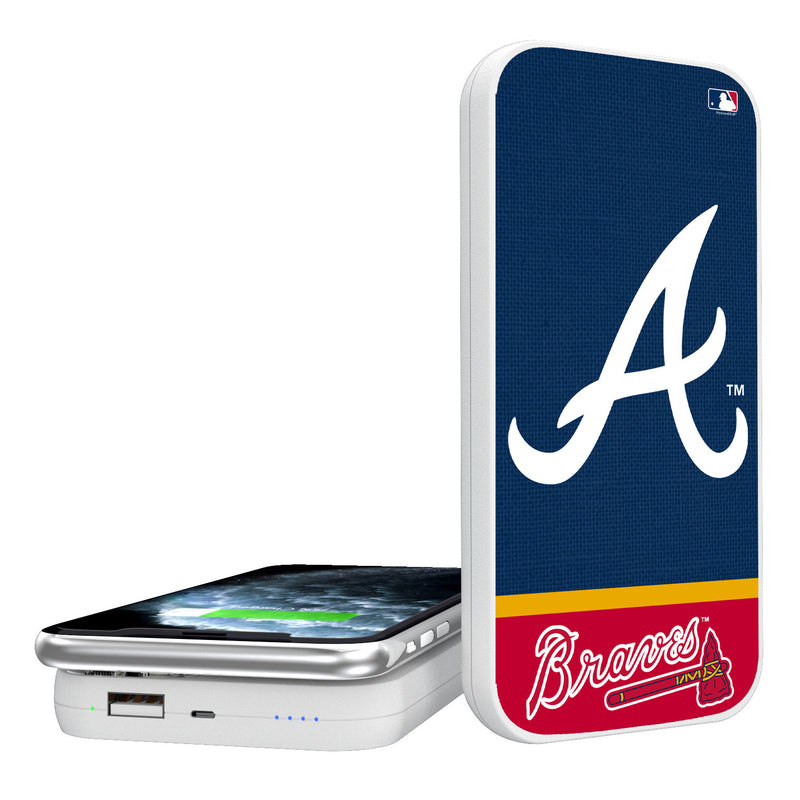 Atlanta Braves Solid Wordmark 5000mAh Portable Wireless Charger