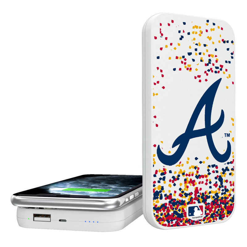 Atlanta Braves Confetti 5000mAh Portable Wireless Charger
