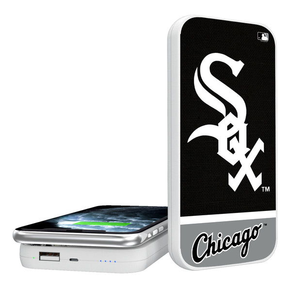 Chicago White Sox Solid Wordmark 5000mAh Portable Wireless Charger