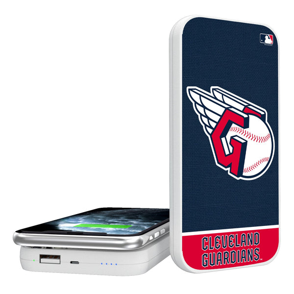 Cleveland Guardians Solid Wordmark 5000mAh Portable Wireless Charger