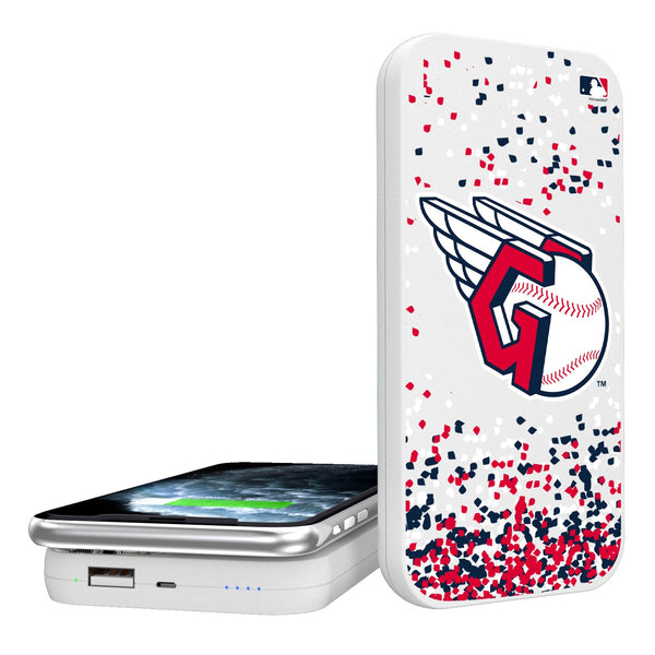 Cleveland Guardians Confetti 5000mAh Portable Wireless Charger