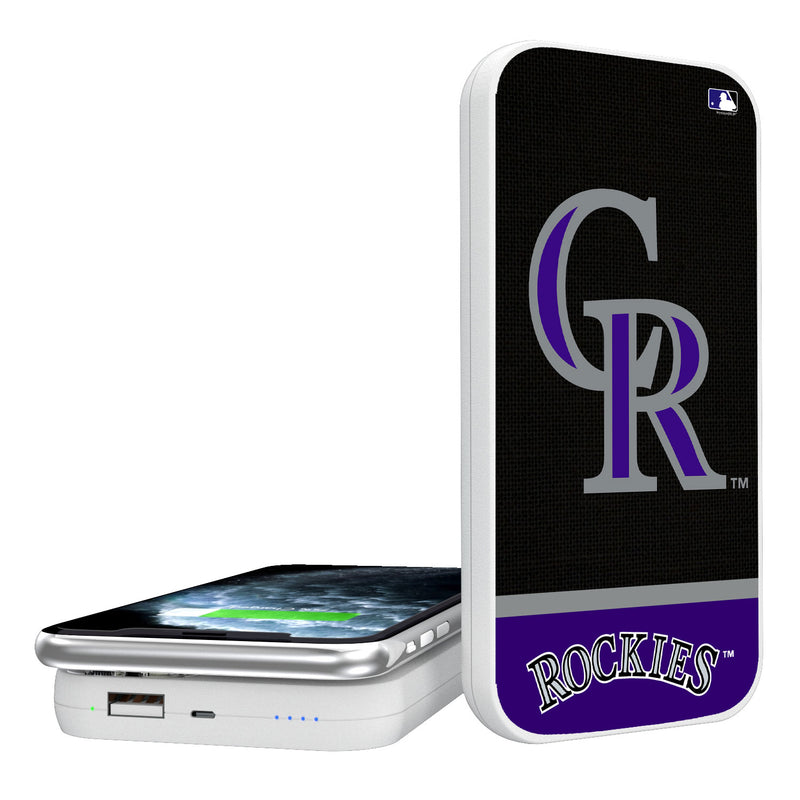 Colorado Rockies Solid Wordmark 5000mAh Portable Wireless Charger