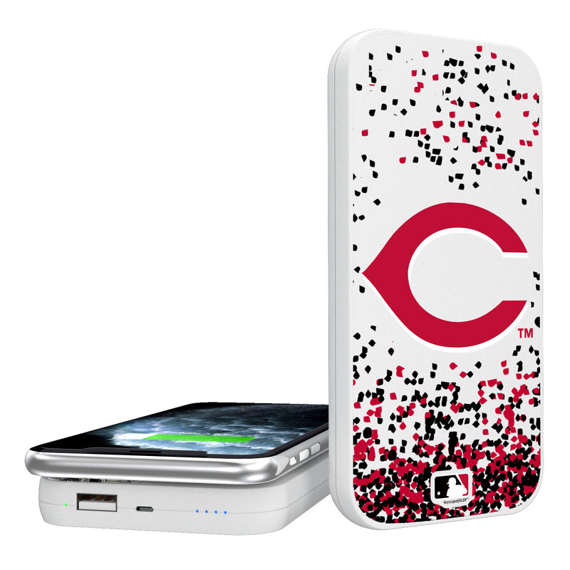 Cincinnati Reds Confetti 5000mAh Portable Wireless Charger