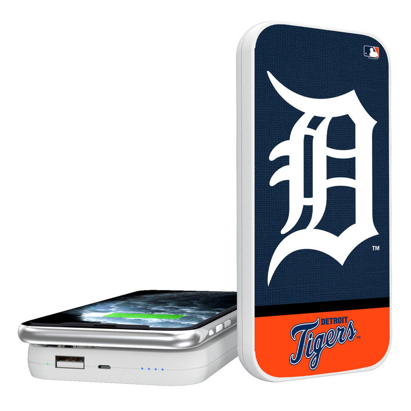 Detroit Tigers Solid Wordmark 5000mAh Portable Wireless Charger
