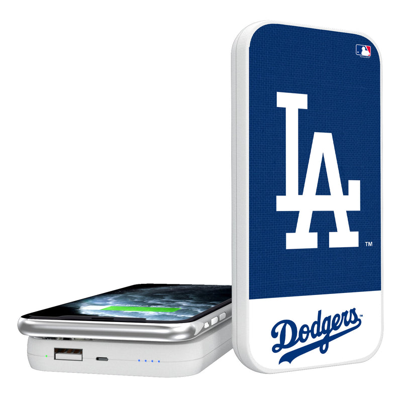LA Dodgers Solid Wordmark 5000mAh Portable Wireless Charger