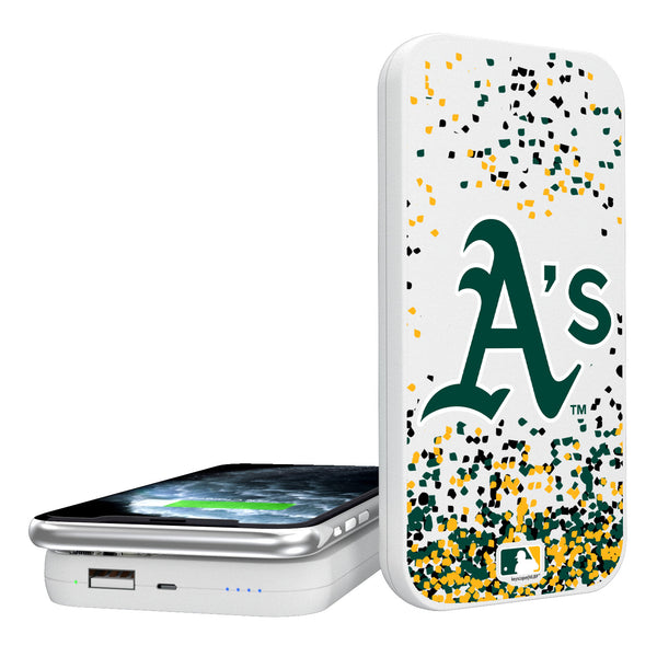 Oakland Athletics Confetti 5000mAh Portable Wireless Charger