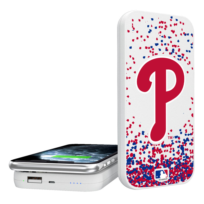 Philadelphia Phillies Confetti 5000mAh Portable Wireless Charger
