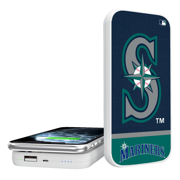 Seattle Mariners Solid Wordmark 5000mAh Portable Wireless Charger
