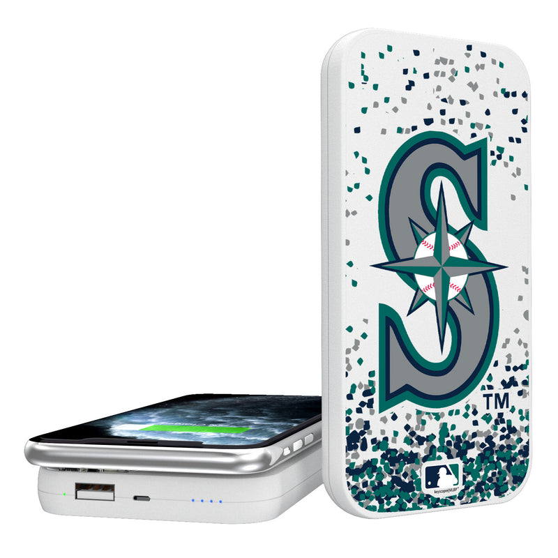 Seattle Mariners Confetti 5000mAh Portable Wireless Charger
