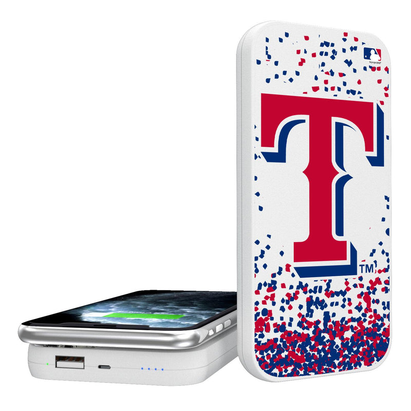 Texas Rangers Confetti 5000mAh Portable Wireless Charger