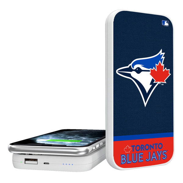 Toronto Blue Jays Solid Wordmark 5000mAh Portable Wireless Charger