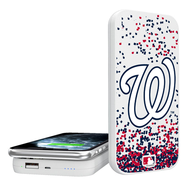 Washington Nationals Confetti 5000mAh Portable Wireless Charger