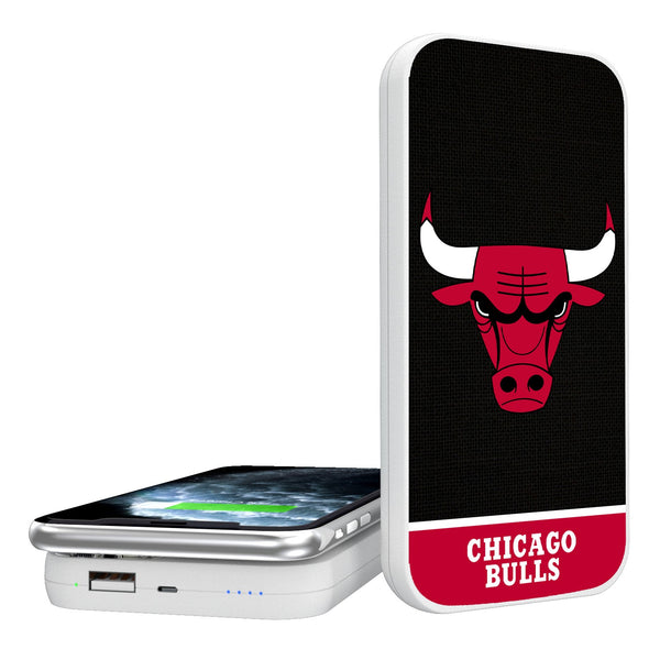 Chicago Bulls Solid Wordmark 5000mAh Portable Wireless Charger