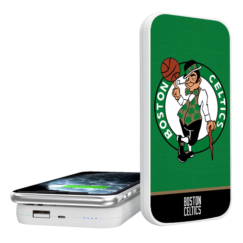 Boston Celtics Solid Wordmark 5000mAh Portable Wireless Charger