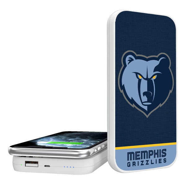 Memphis Grizzlies Solid Wordmark 5000mAh Portable Wireless Charger