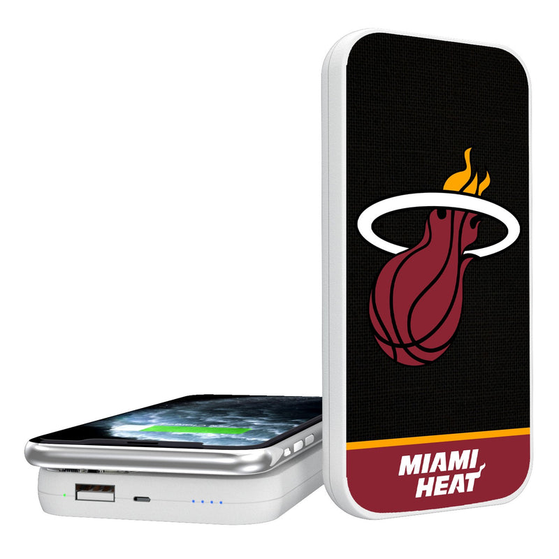 Miami Heat Solid Wordmark 5000mAh Portable Wireless Charger