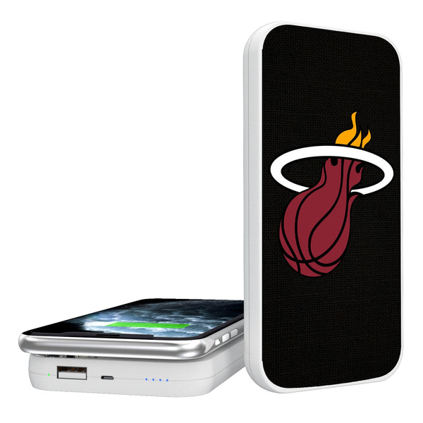 Miami Heat Solid 5000mAh Portable Wireless Charger