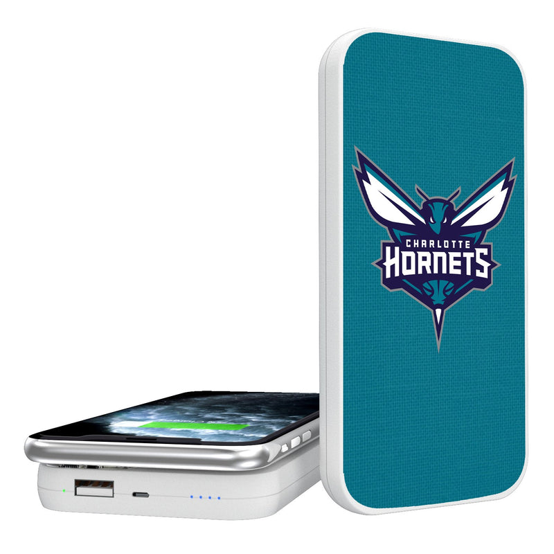Charlotte Hornets Solid 5000mAh Portable Wireless Charger