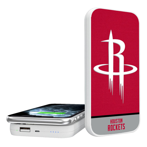 Houston Rockets Solid Wordmark 5000mAh Portable Wireless Charger