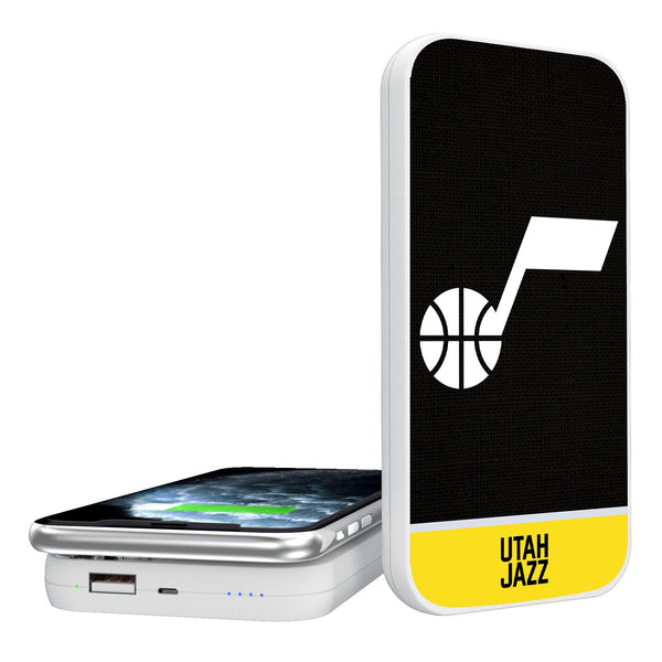 Utah Jazz Solid Wordmark 5000mAh Portable Wireless Charger