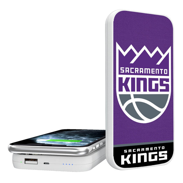 Sacramento Kings Solid Wordmark 5000mAh Portable Wireless Charger