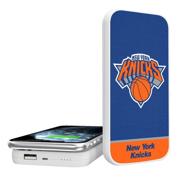 New York Knicks Solid Wordmark 5000mAh Portable Wireless Charger
