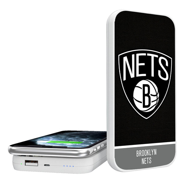 Brooklyn Nets Solid Wordmark 5000mAh Portable Wireless Charger