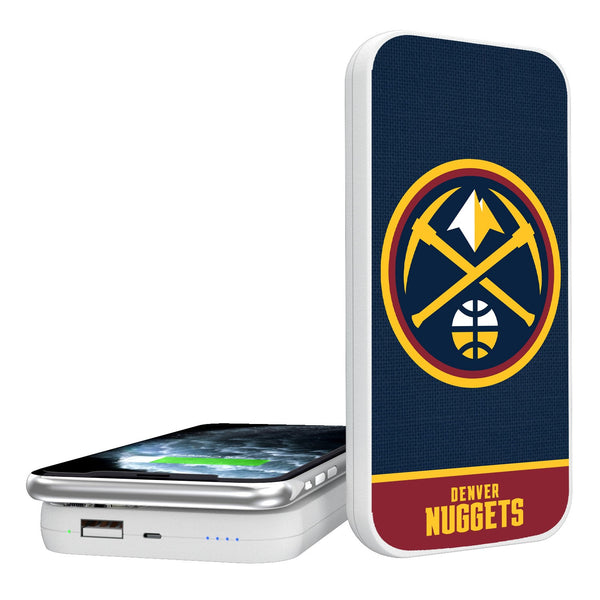 Denver Nuggets Solid Wordmark 5000mAh Portable Wireless Charger