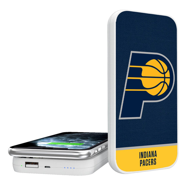 Indiana Pacers Solid Wordmark 5000mAh Portable Wireless Charger