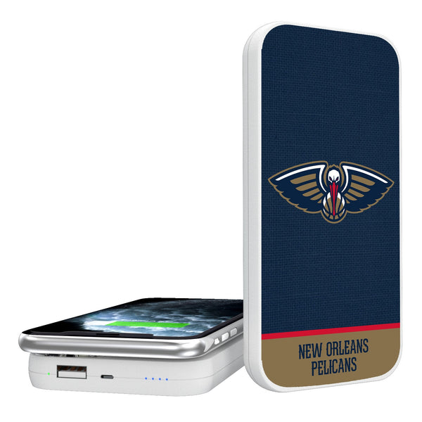 New Orleans Pelicans Solid Wordmark 5000mAh Portable Wireless Charger