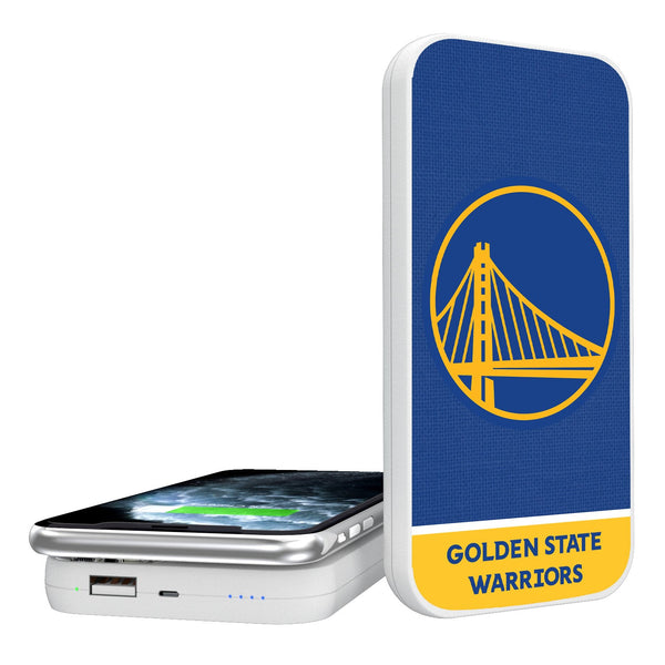 Golden State Warriors Solid Wordmark 5000mAh Portable Wireless Charger