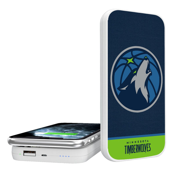 Minnesota Timberwolves Solid Wordmark 5000mAh Portable Wireless Charger