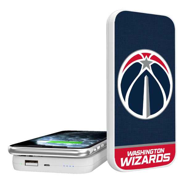 Washington Wizards Solid Wordmark 5000mAh Portable Wireless Charger