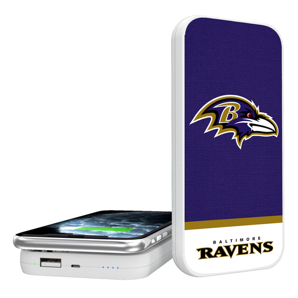 Baltimore Ravens Solid Wordmark 5000mAh Portable Wireless Charger