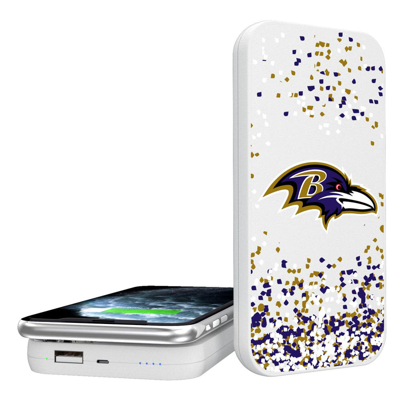 Baltimore Ravens Confetti 5000mAh Portable Wireless Charger